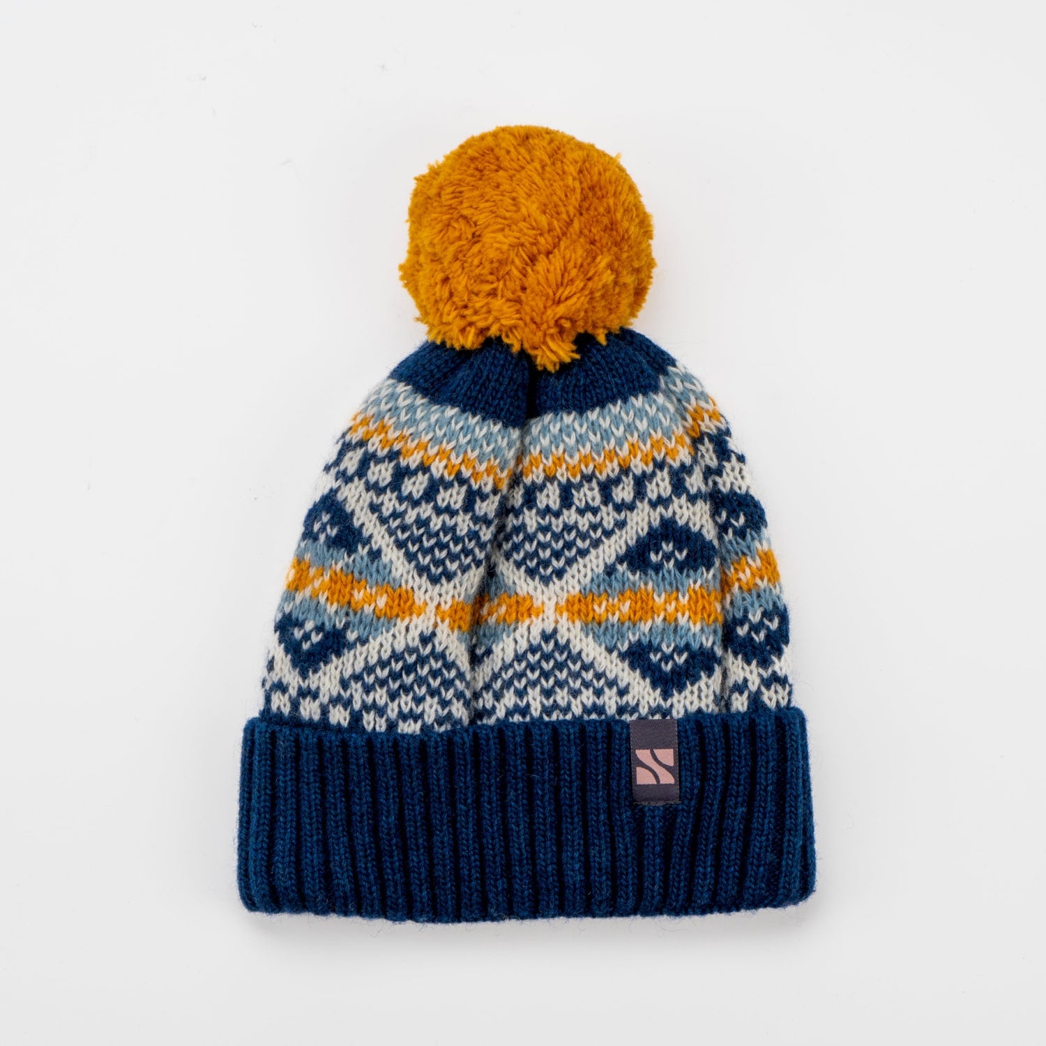 FAIRISLE KNIT BEANIE - Navy