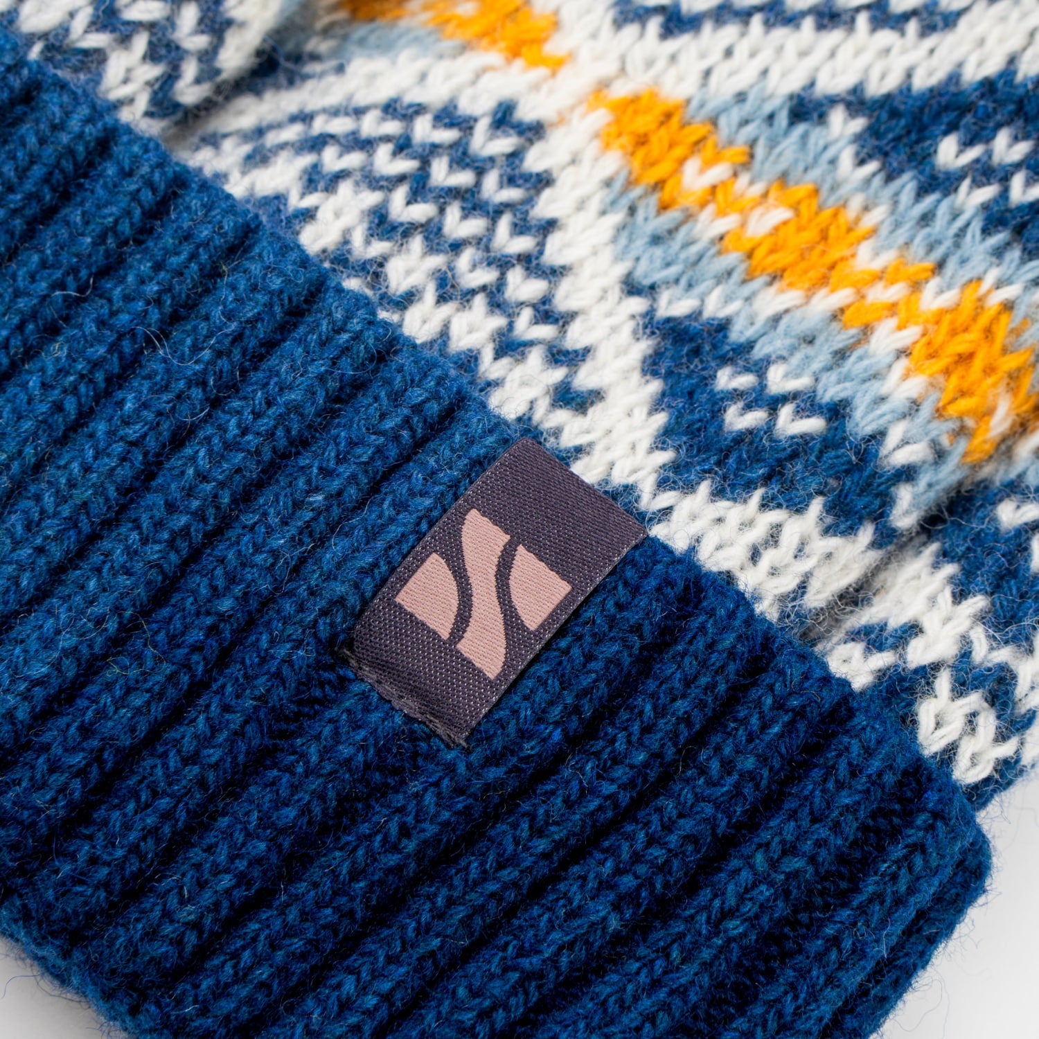 FAIRISLE KNIT BEANIE - Navy